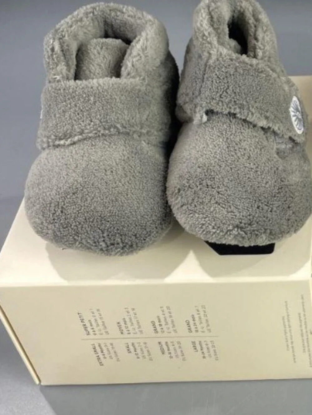 UGG Bixbee Gray Plush Shearling Slip-On Booties Size 4/5 NIB MSRP $39.99